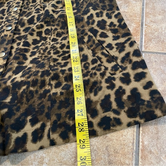 JM Collection Woman Leopard Jacket Top Snap Buttons - Picture 6 of 8